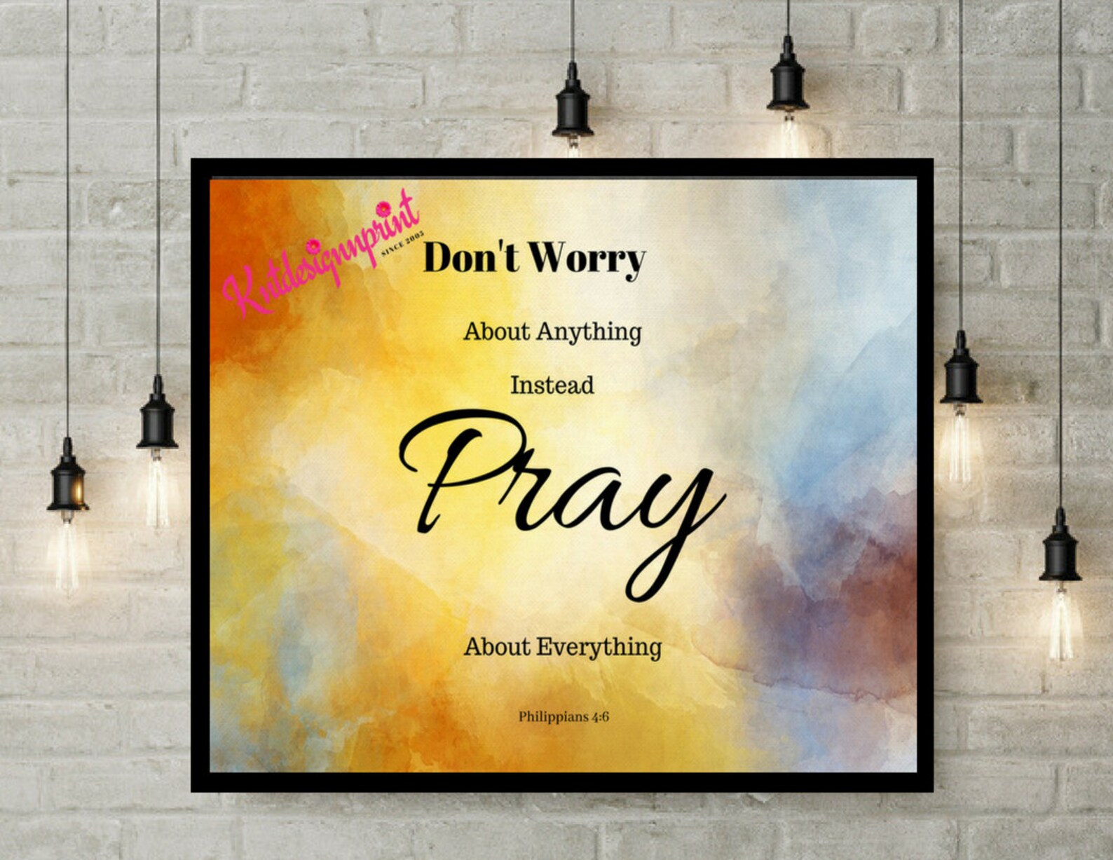 Dont Worry About Anything Just Pray Typography Inspirational - Etsy