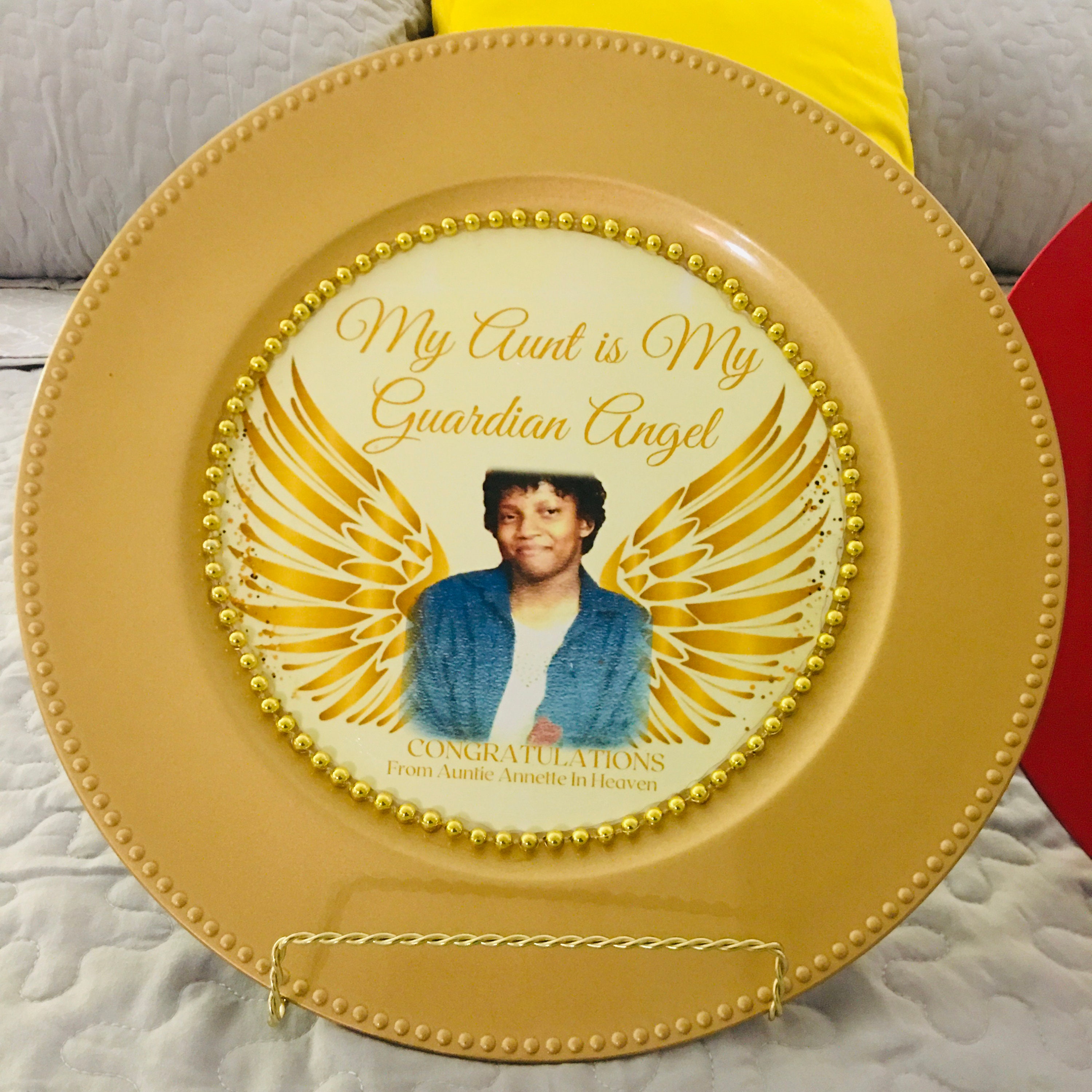 Memorial Personalized Gift Plate Keepsake with Decorative Gold Etsy