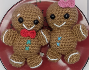 Crocheted Gingerbread Pair, plush