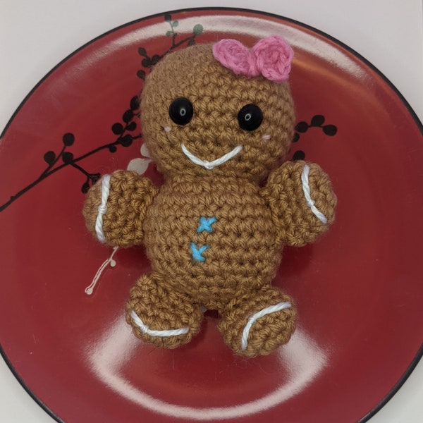 Crocheted Gingerbread Woman, doll, plush