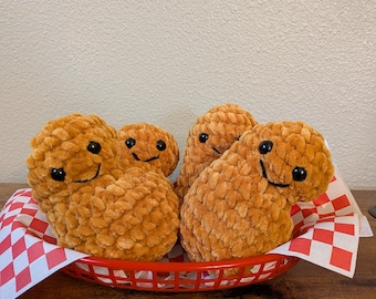 Crocheted Chicken Nuggets, Set of 4