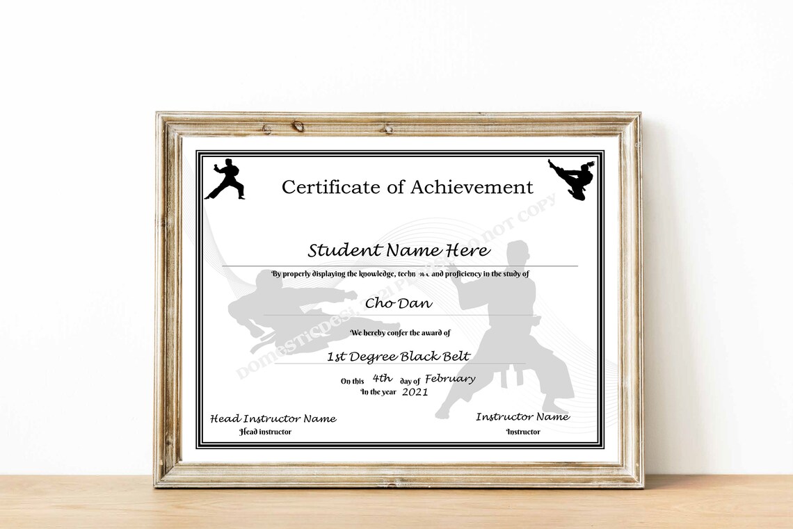 Editable Karate/taekwondo Certificates Printable Digital Downloads 3 ...