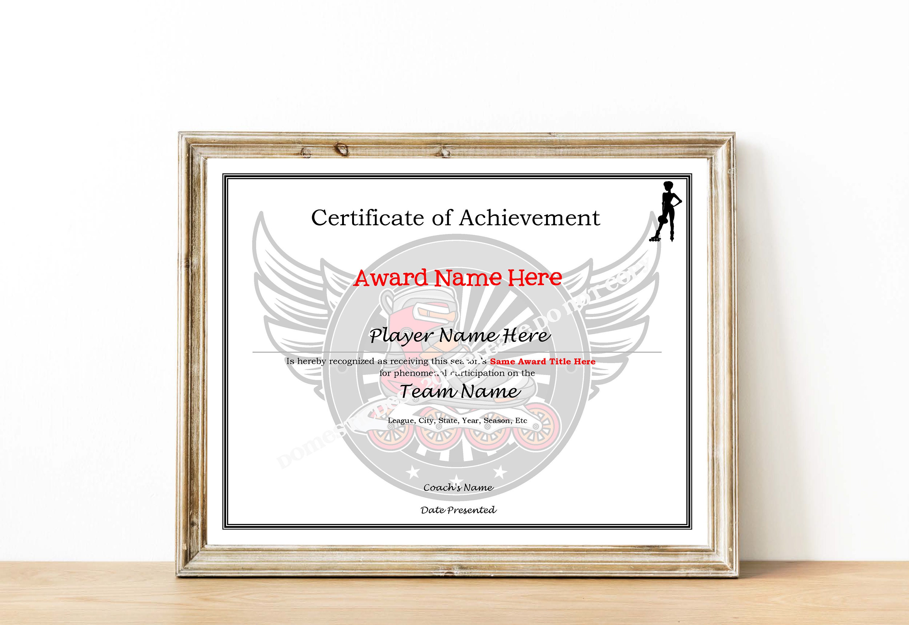 Editable Roller Skating Certificates 4 Templates Digital Downloadable Printable, Create Your Own ...