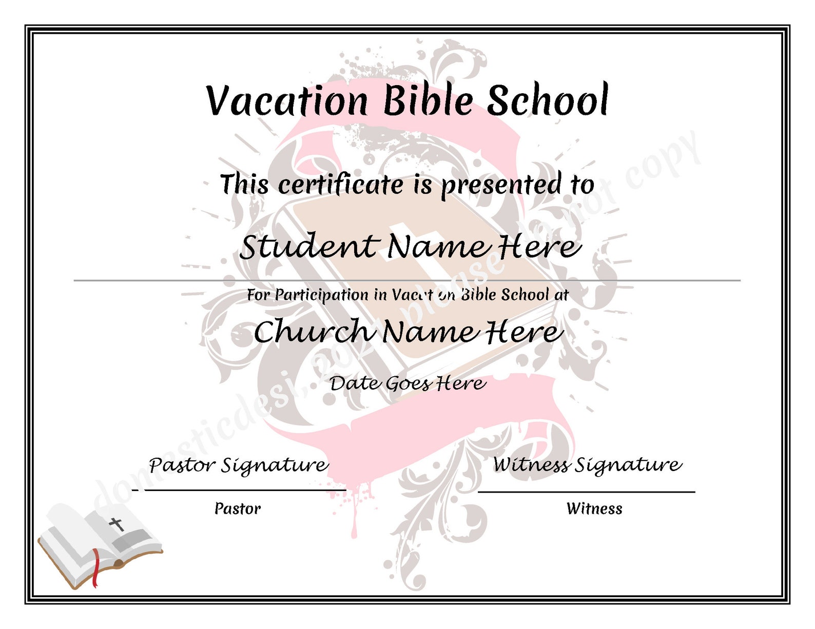 Editable Vacation Bible School Certificates 2 Templates Digital ...