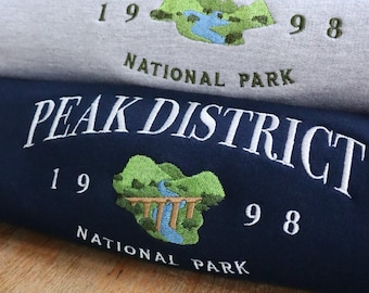 Embroidered Peak District Sweatshirt: Unisex Eco Jumper
