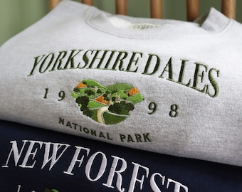 Embroidered Yorkshire Dales Sweatshirt: Unisex Eco Jumper