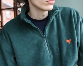 Fox Embroidered Fleece, Embroidery, Nature, Cosy Loungewear, Vintage Style, Gift Idea, Unisex