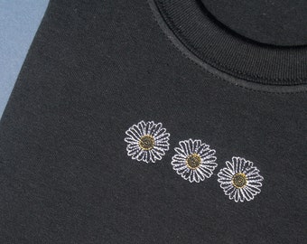 Daisy Embroidered T-Shirt: Organic Cotton Unisex Tee