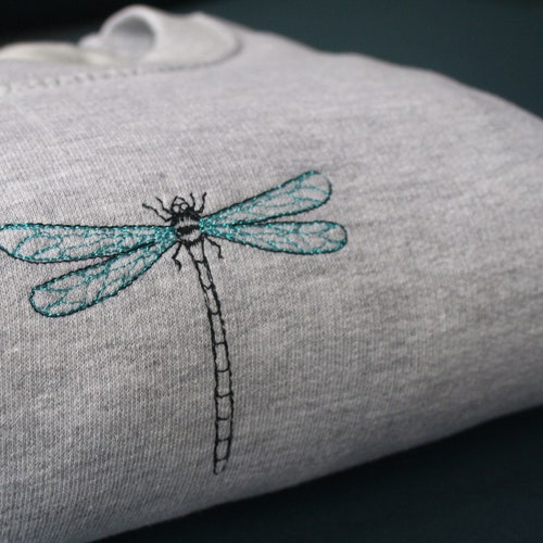 Dragonfly Embroidery Sweatshirt Loungewear Jumper Nature | Etsy
