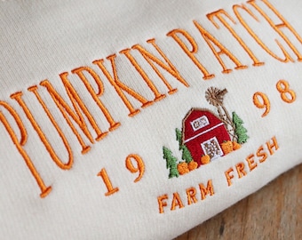 Embroidered Pumpkin Patch Sweatshirt: Unisex Eco Jumper