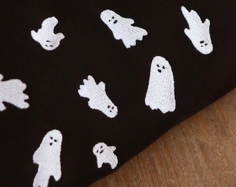 Embroidered Ghost Sweatshirt: Organic Cotton Blend, Unisex Halloween Jumper