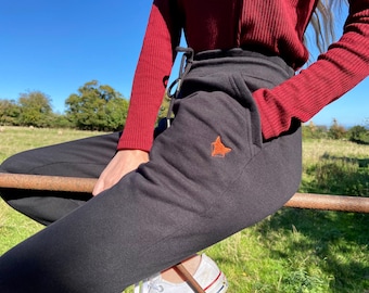 Fox Jogging Bottoms, Joggers, Sustainable, Embroidered, Soft Loungewear, Eco friendly, Organic, Comfy, Pockets, Sweatpants, Work from home