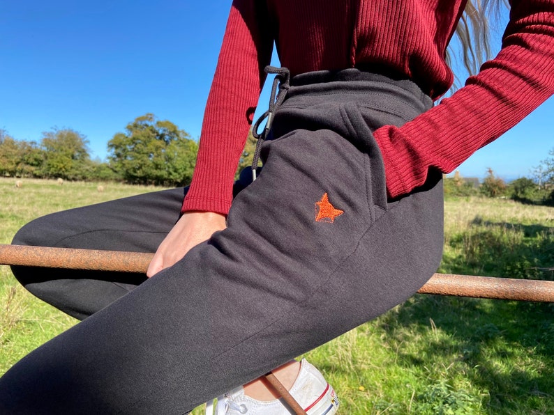 Fox Jogging Bottoms, Joggers, Sustainable, Embroidered, Soft Loungewear, Eco friendly, Organic, Comfy, Pockets, Sweatpants, Work from home image 1