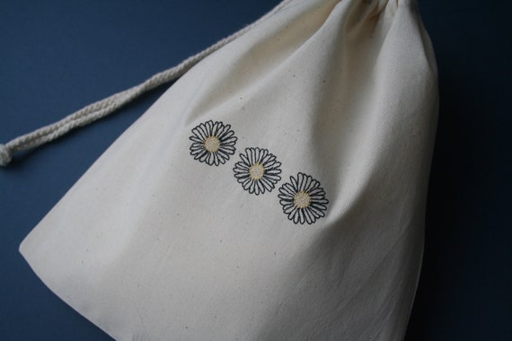 embroidered drawstring bag