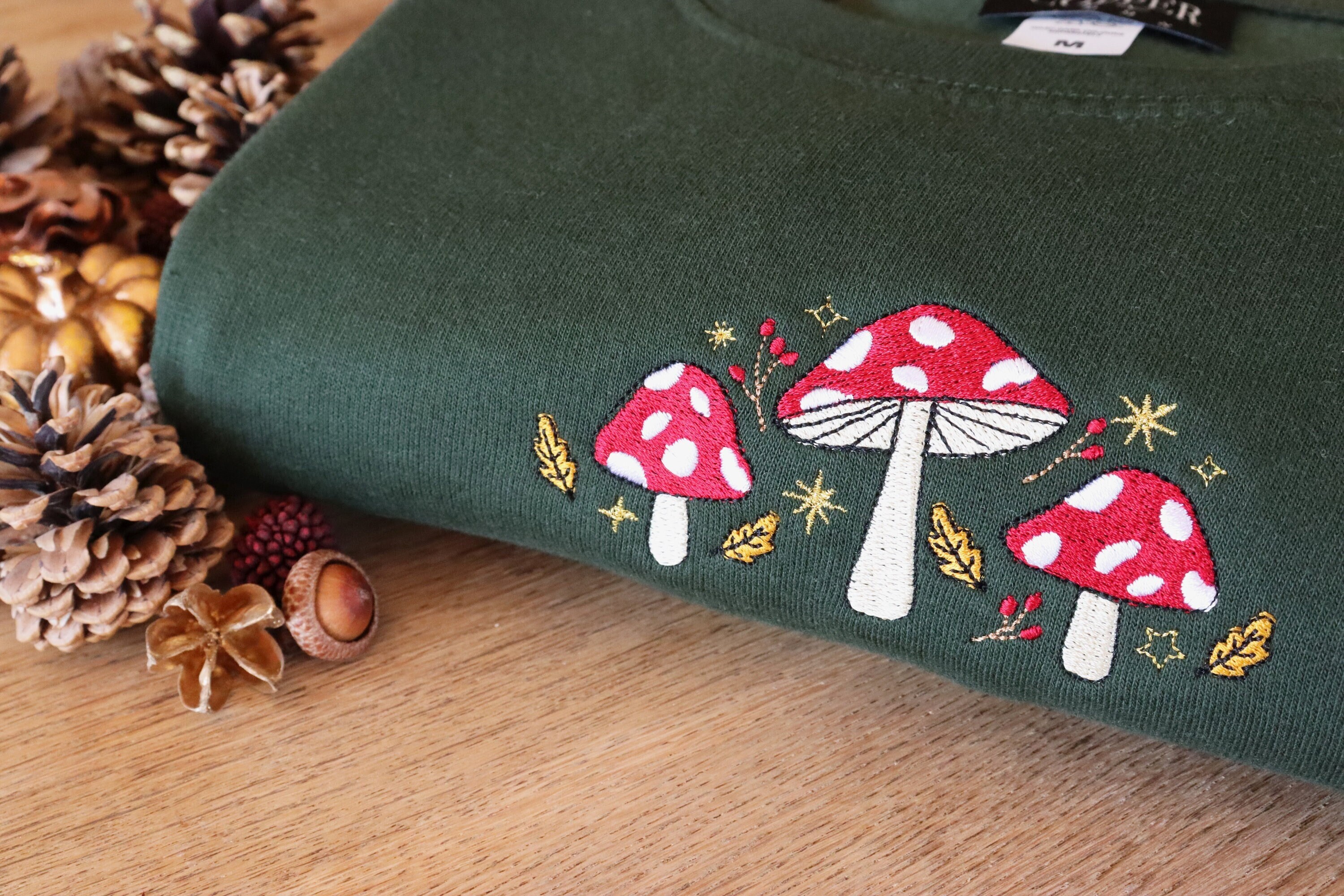 Mushroom embroidered sweatshirt hotsell