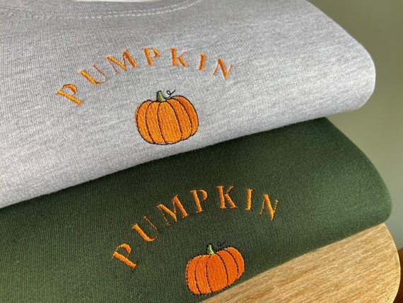 Pumpkin Embroidered Sweatshirt Eco Jumper Halloween Autumn - Etsy UK