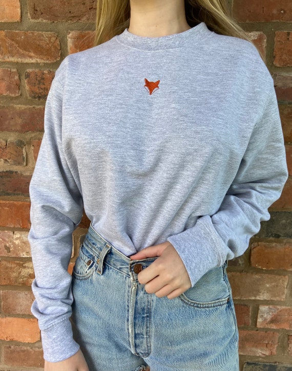 Embroidered Fox Sweatshirt Autumn Jumper Eco Sustainable Clothing Sweater Hoodie Loungewear Embroidery Copper Fox Independent Brand Etsy UK