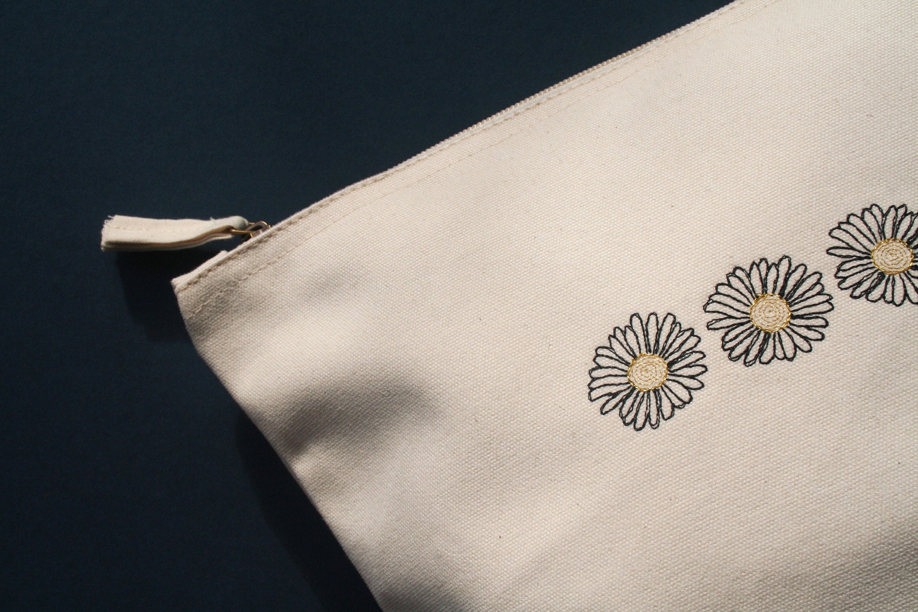 Neceser De Belleza ZLFSRQ 2 Bolsas De Maquillaje De Flores De Margarita, Bolsas De Cosméticos Para Mujer, Bolsa Grande De Aseo Floral Con Cremallera, Juego De Bolsa De Cosméticos Para Bolso, Bolsa