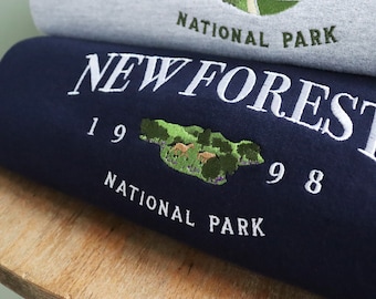 Embroidered New Forest Sweatshirt: Unisex Eco Jumper