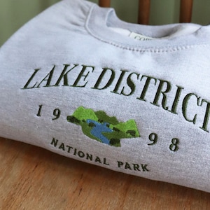 Embroidered Lake District Sweatshirt: Unisex Eco Jumper