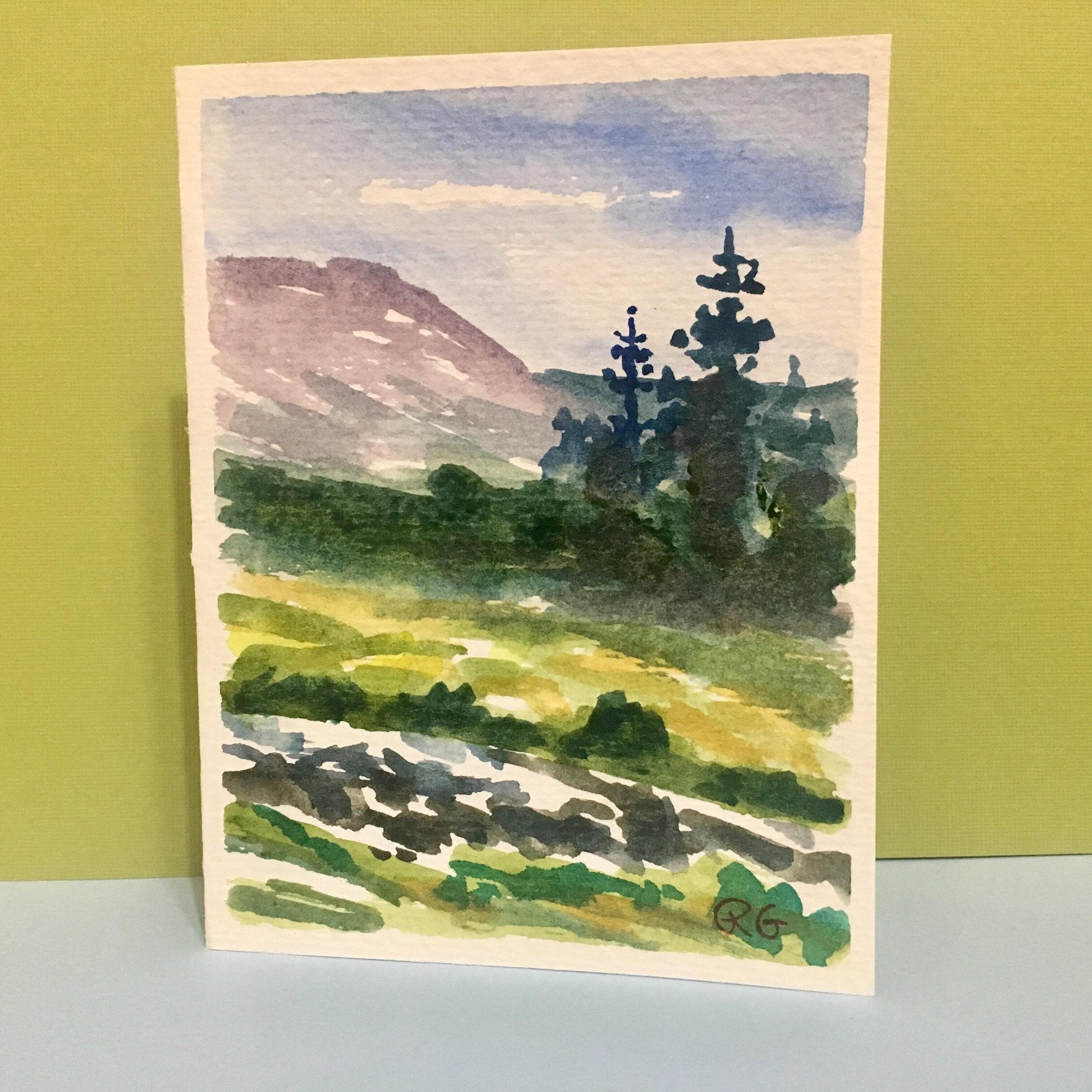 Original One of a Kind Watercolour Painting. Greeting Thank - Etsy