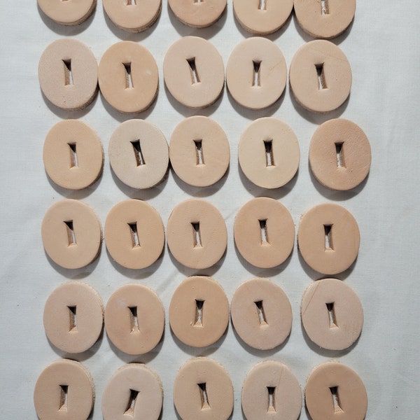 30 Leather Circles/Ovals Veg Tanned For Making Stacked Leather Handles Crafts