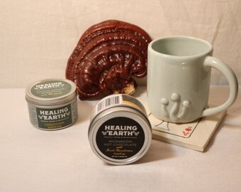 MUSH-LOVE Gift Set - Mushroom Hot Chocolate - Matcha - Mushroom Mug