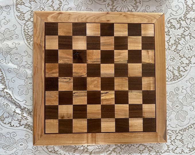 Chessboard made from Reclaimed Walnut and Maple