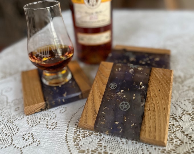 Reclaimed Wood/Epoxy Drink Coasters