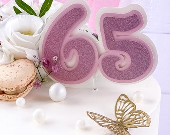 Topper de gâteau d’anniversaire 3D / Topper de gâteau personnalisé / Topper de gâteau à paillettes / Topper de gâteau / Topper de gâteau