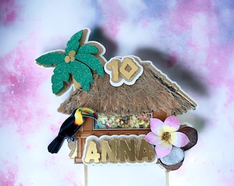 Hawaii 3D Cake Topper / Geburtstagsparty / Tortentopper Mit Licht / Tropical Aloha / Sommer Party