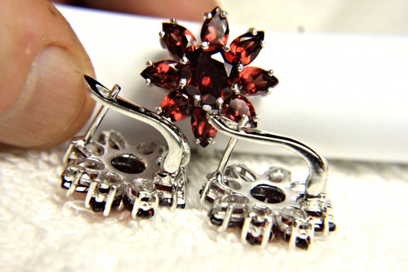 87.05 Tcw Gorgeous Natural Garnet Birthstone Jewelry Set Matched Garnet Earrings and Ring