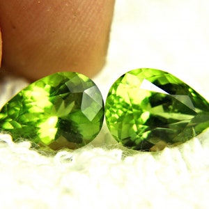 Coppia di peridoti himalayani VS/SI da 6,20 Tcw - Splendida pietra preziosa di peridoto naturale non trattato da 11 x 7 mm per la creazione di gioielli e forniture artigianali