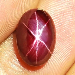 8.17 Carat Star Ruby - Gorgeous 12x8mm Natural Ruby Gemstone for Jewelry Making & Craft Supplies Ruby Birthstone