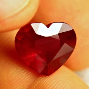 10.44 Ct. Transparent / Translucent Ruby Heart 12x14mm Natural Gemstones for Jewelry Making & Craft Supplies Ruby Birthstone - NO US TARIFFS