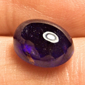 CERTIFIED - 6.42 Carat Bluish / Purple SI Sapphire Cabochon - Beautiful 11x8mm Natural Sapphire Gemstone for Jewelry Making & Craft Supplies