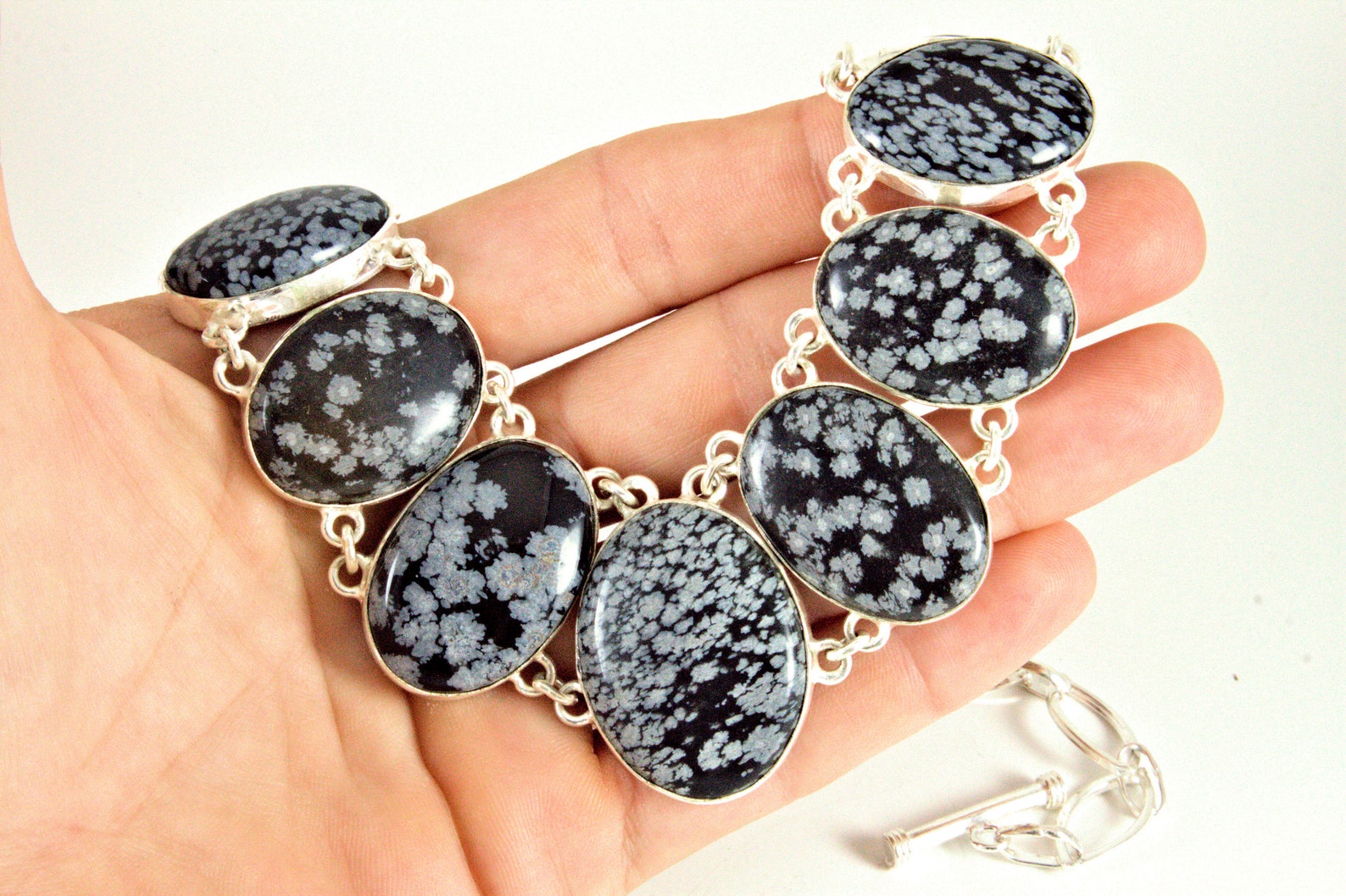 Snowflake obsidian pendant Clearance
