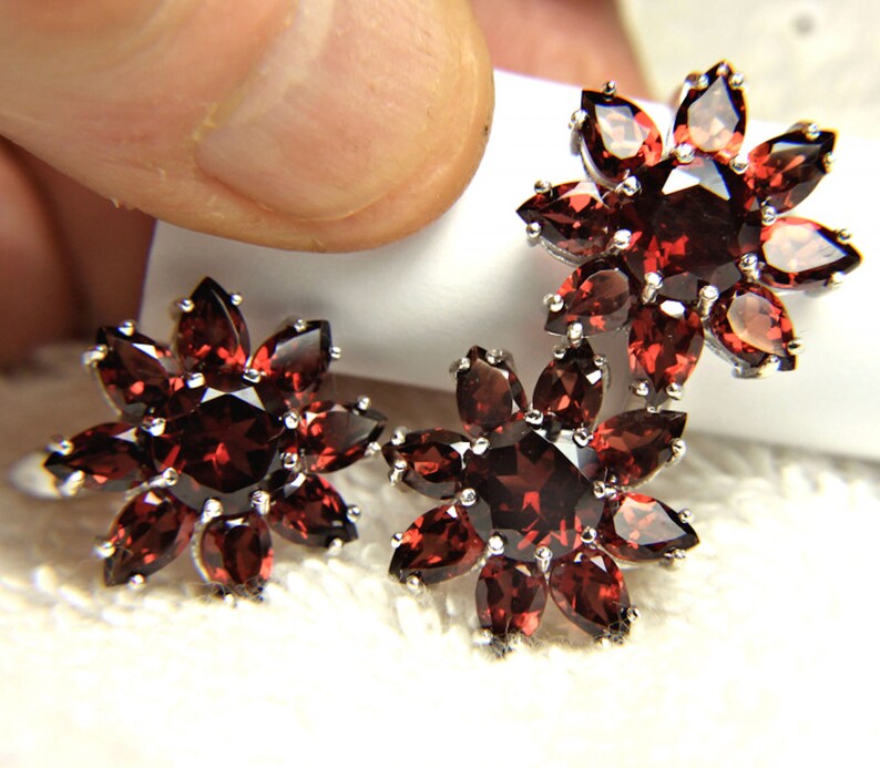 87.05 Tcw Gorgeous Natural Garnet Birthstone Jewelry Set Matched Garnet Earrings and Ring
