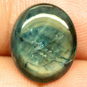 6.43 Carat Silver Thailand Star Sapphire 13x11mm Untreated Sapphire Gemstone for Jewelry Making & Craft Supplies Sapphire Birthstone