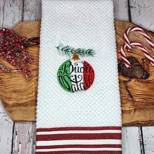 White Kitchen Towel - Buon Natale - Italian Christmas Decor