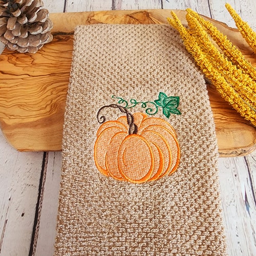 Fall Dish Towel Thankful Pumpkin Kitchen Towel Thanksgiving Etsy