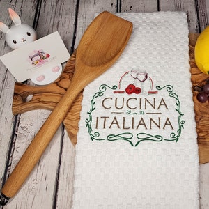 White Kitchen towel - Italian Kitchen Decor - Cucina Italiana