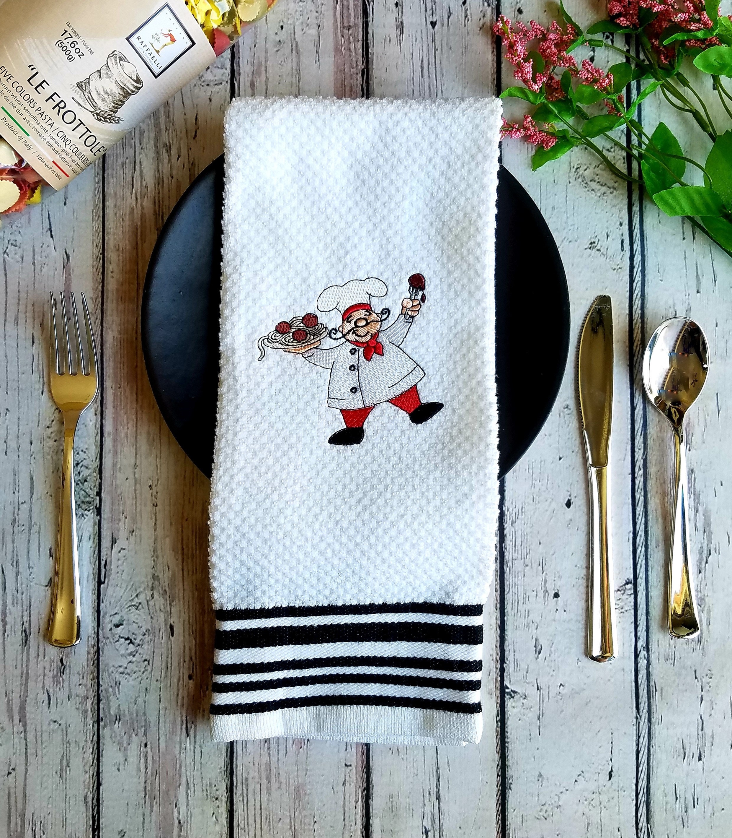 Fat Chef Kitchen Towel Spaghetti and Meatballs Etsy