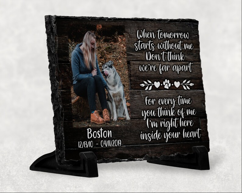 Personalized Pet Memorial Slate Plaque Dog memorial gift Etsy