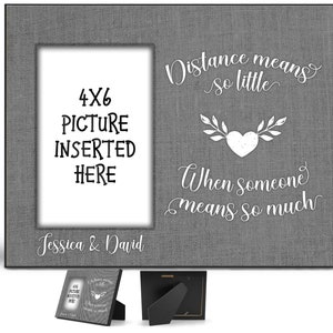 Long distance couples Photo Frame burlap, Long distance relationship, Customized Picture Frame, Valentines day gift, Love picture frame