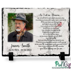 Memorial gift plaque, Personalized Loss of loved one, Sympathy Gift, Rest in peace, Photo stone, Remembrance poem, Celebration of life gift