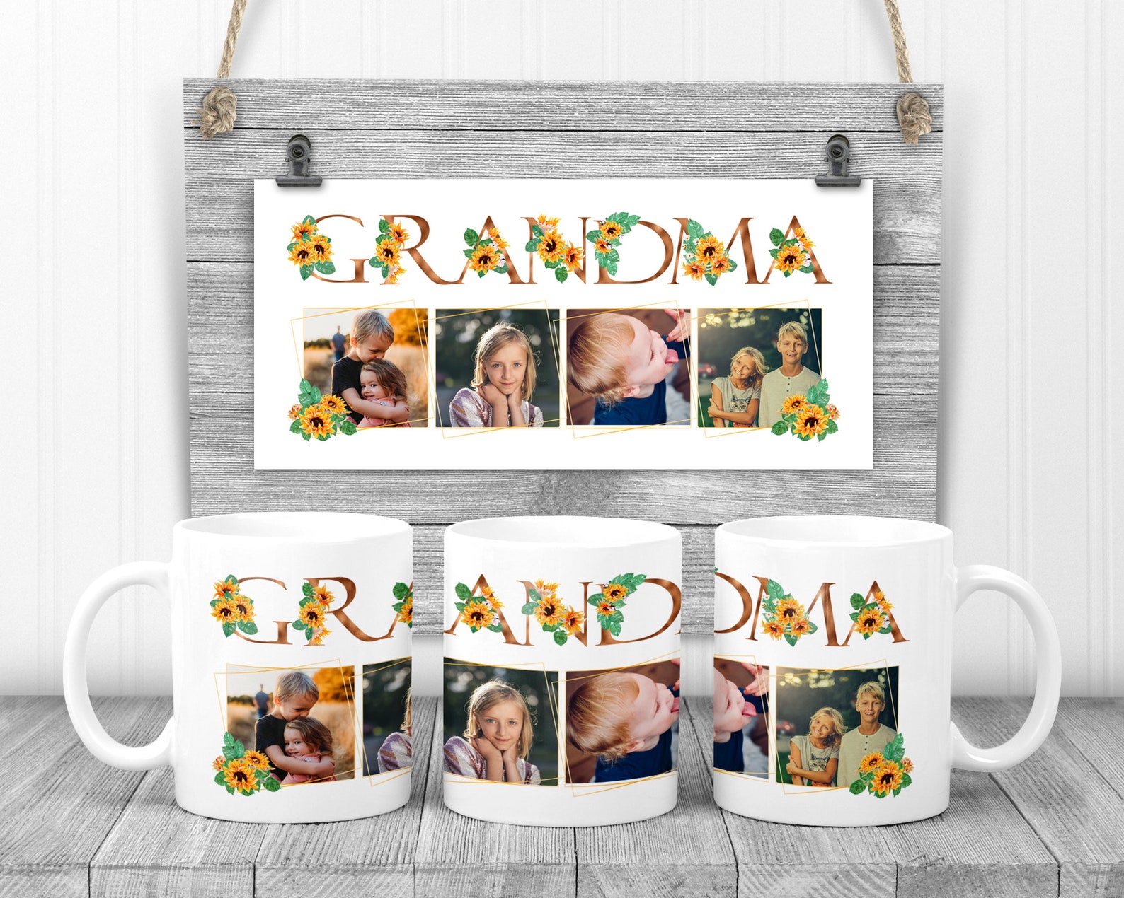 GRANDMA Personalized Mug with Your Photos Photo Mug for Etsy