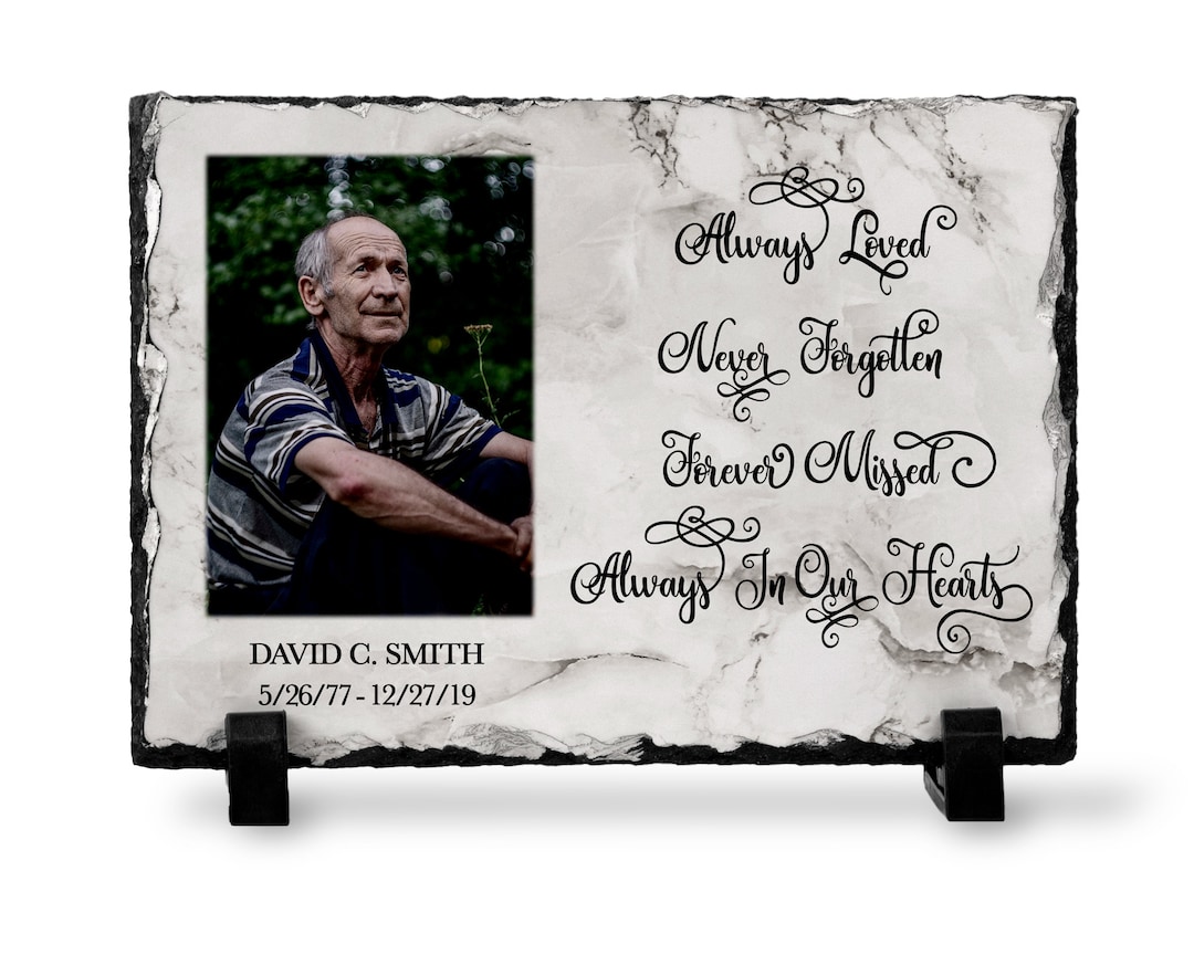 Personalized Photo Memorial Slate Plaque, Memorial Rock Slab, Custom