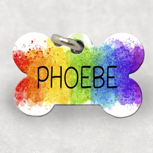 Pet ID Gay Pride dog, Full Digital Color both Sides,Name Identification Plate, New Pet Adoption Gift, Custom Printed Dog Tag, Pet Accessory