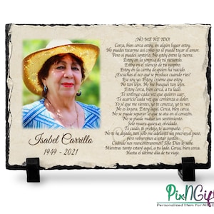 Spaanse gedenkplaat, sympathie, Spaans gedicht, souvenirs, Placa de Recuerdo Para Difuntos, Pérdida de un Ser Querido, Recuerdo